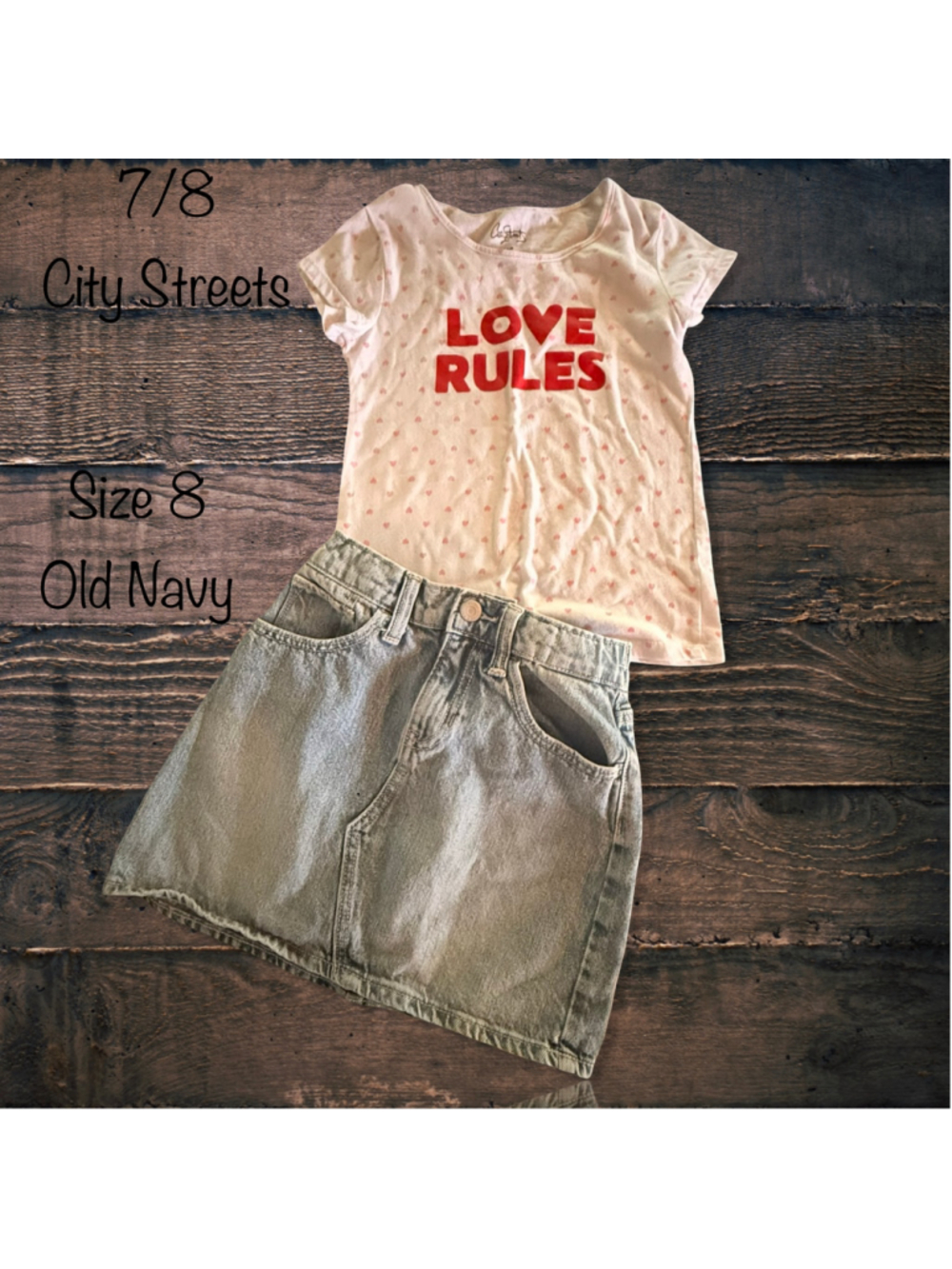 Size 7/8 City Streets/Old Navy Skirt Set